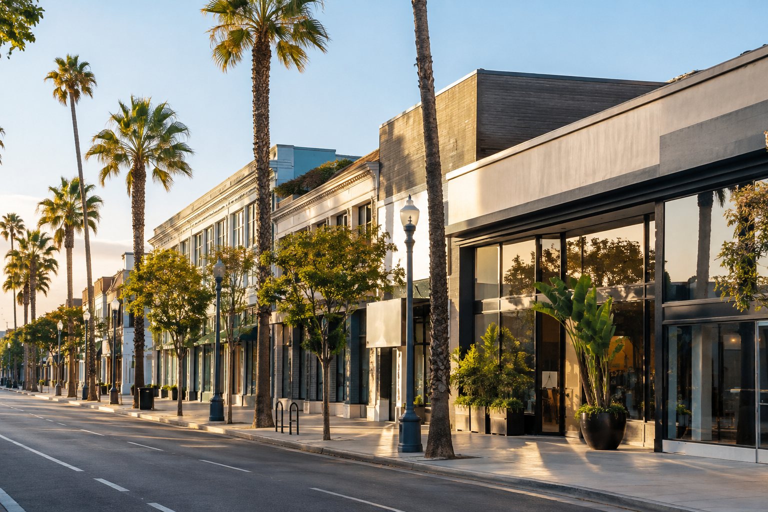 A Los Angeles commercial street, illustrative